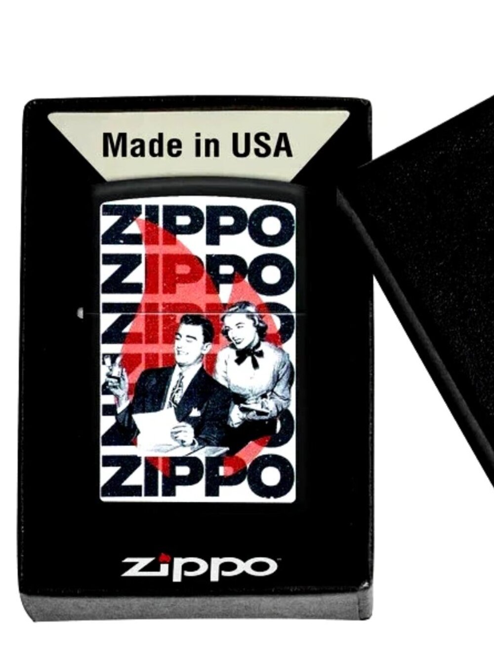 Nostalgic Retro Zippo Design, Black Matte Zippo Lighter